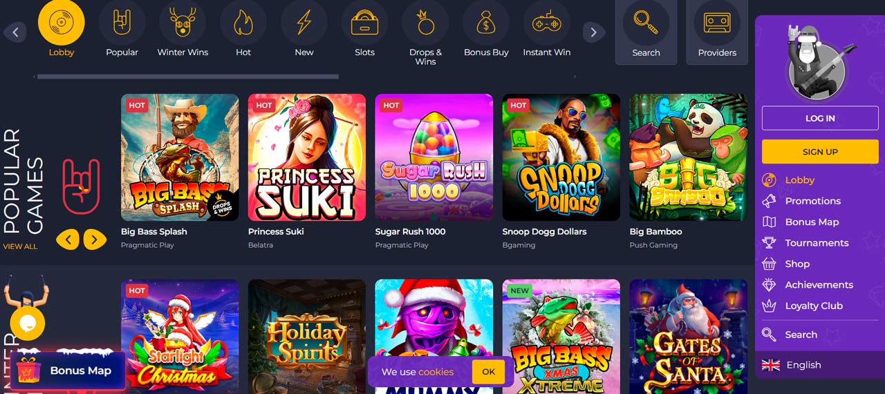 Rolling Slots casino screen